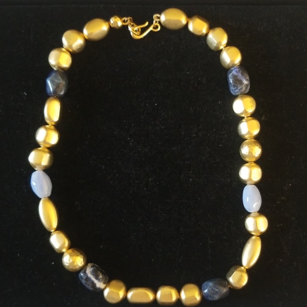 Brand New Ralph Lauren Gold + Blue Necklace
